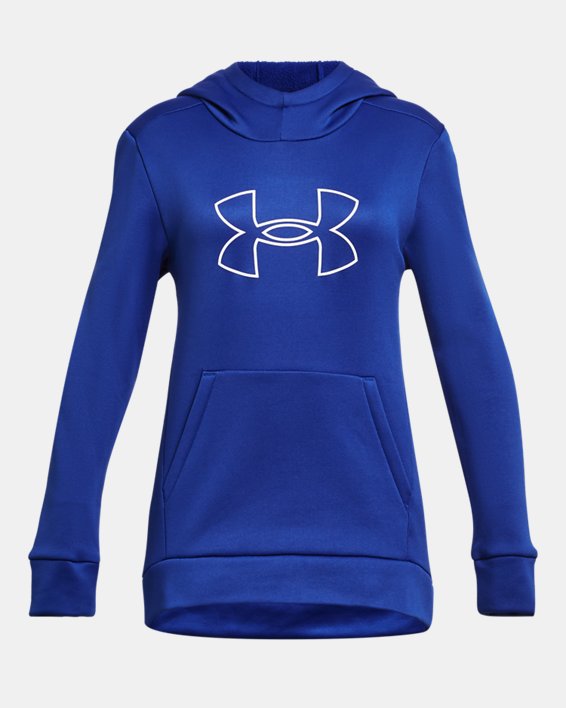 Armour Fleece® Hoodie mit großem Logo für Mädchen, Blue, pdpMainDesktop image number 0